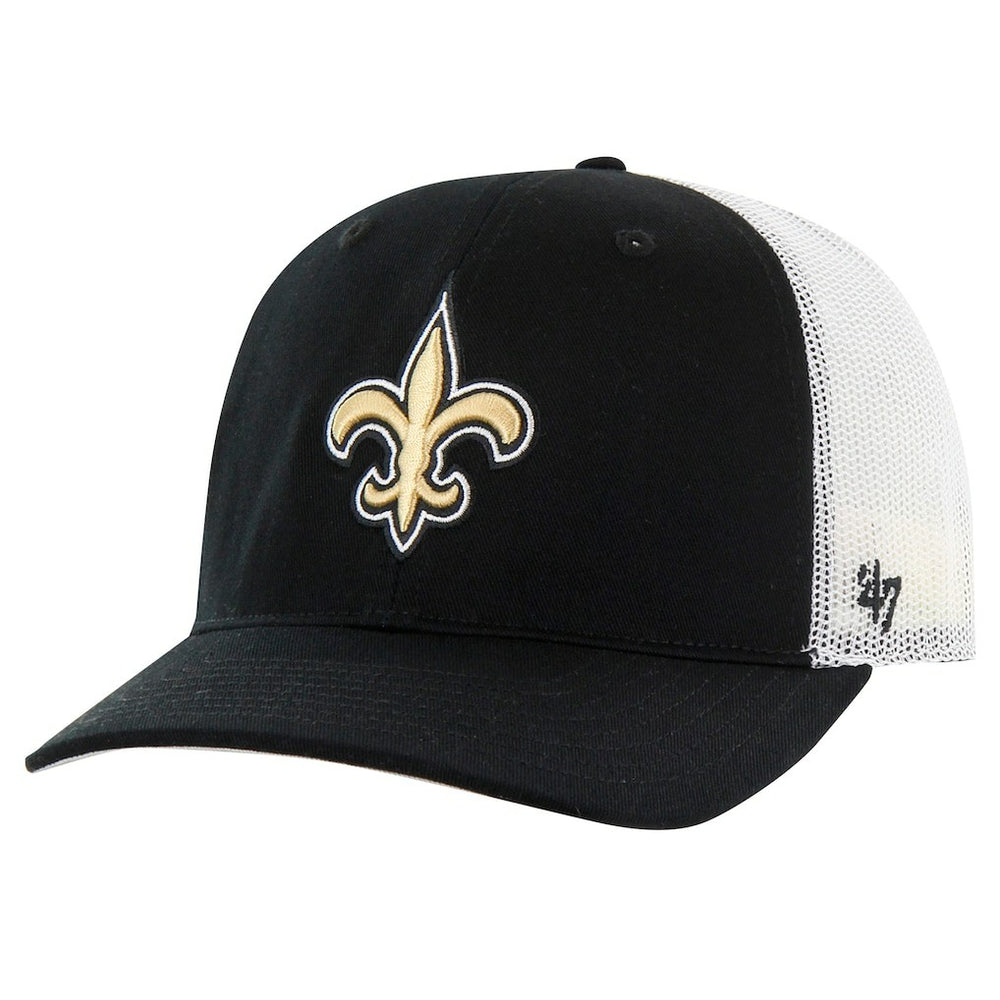 New Orleans Saints '47 Team Unstructured Trucker Adjustable Hat Black/White - 47 brand