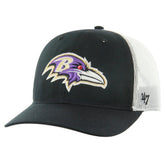 Baltimore Ravens '47 Team Unstructured Trucker Adjustable Hat Black/White - 47 brand