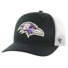 Baltimore Ravens '47 Team Unstructured Trucker Adjustable Hat Black/White - 47 brand