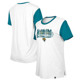 Jacksonville Jaguars New Era Women's 3rd Down T-Shirt White/Teal - NFL