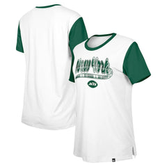 New York Jets New Era Women's 3rd Down T-Shirt White/Green - NFL
