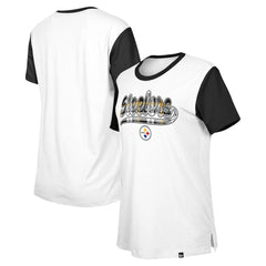 Pittsburgh Steelers New Era Women's 3rd Down T-Shirt White/Black - NFL