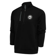 NBA - Philadelphia 76ers Antigua Metallic Logo Generation Quarter-Zip Pullover Top - Black