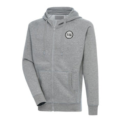 NBA - Detroit Pistons Antigua Metallic Logo Victory Raglan Full-Zip Hoodie - Heather Gray