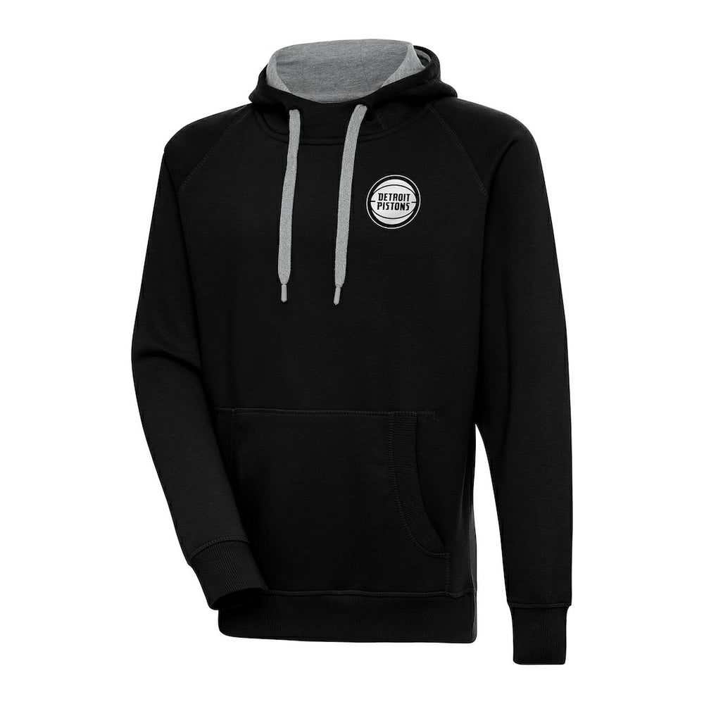 NBA - Detroit Pistons Antigua Metallic Logo Victory Pullover Hoodie - Black