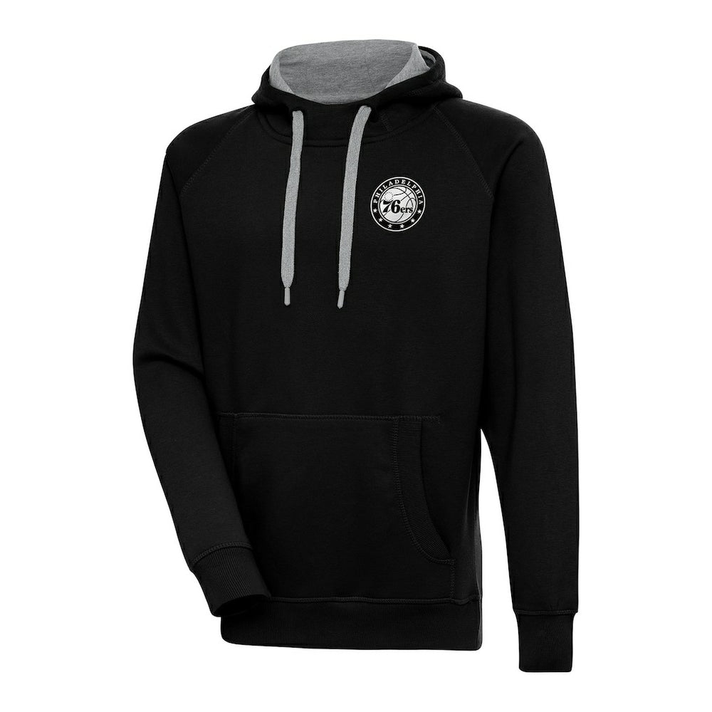 NBA - Philadelphia 76ers Antigua Metallic Logo Victory Pullover Hoodie - Black