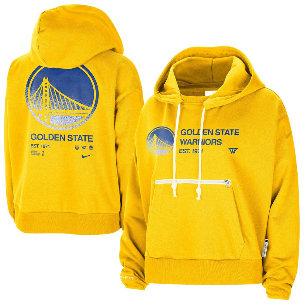 Nike - Golden State Warriors Women's Courtside Standard Issue Performance Pullover Hoodie - Gold