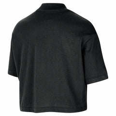 Nike - Los Angeles Lakers Women's Courtside Mock Neck Loose Fit Cropped T-Shirt - Black