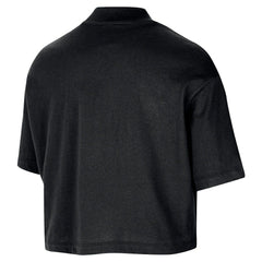 Nike - Chicago Bulls Women's Courtside Mock Neck Loose Fit Cropped T-Shirt - Black