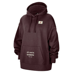 NBA - Atlanta Hawks Jordan Brand Women's Courtside Statement Edition Oversize Pullover Hoodie - Burgundy