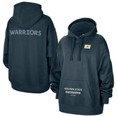 NBA - Golden State Warriors Jordan Brand Women's Courtside Statement Edition Oversize Pullover Hoodie - Navy