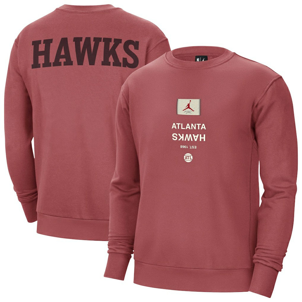 NBA - Atlanta Hawks Jordan Brand Courtside Statement Edition Heavyweight Pullover Sweatshirt - Red