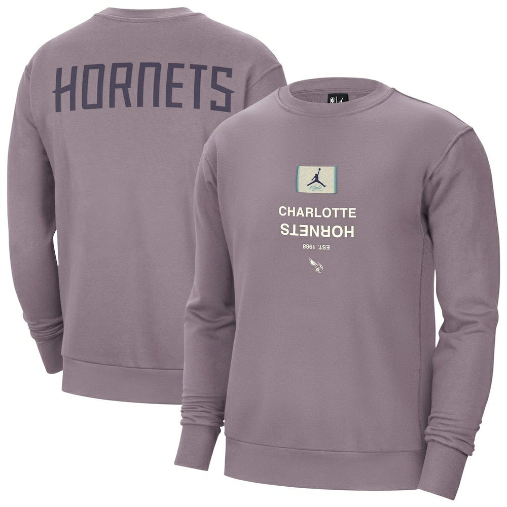 NBA - Charlotte Hornets Jordan Brand Courtside Statement Edition Heavyweight Pullover Sweatshirt - Purple