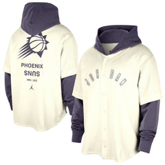 NBA - Phoenix Suns Jordan Brand Courtside Statement Edition MVP Jersey Pullover Hoodie - Cream/Purple