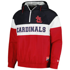 St. Louis Cardinals New Era Ripstop Raglan Quarter-Zip Hoodie Windbreaker Jacket Clearance