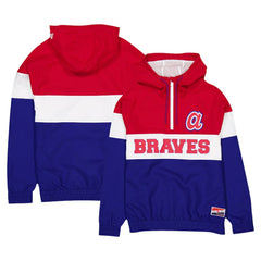 Atlanta Braves New Era Ripstop Raglan Quarter-Zip Hoodie Windbreaker Jacket discount