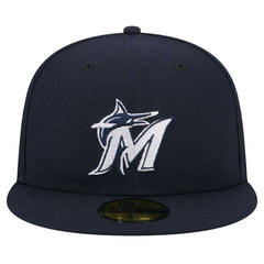 Miami Marlins New Era White Logo 59FIFTY Fitted Hat for sale