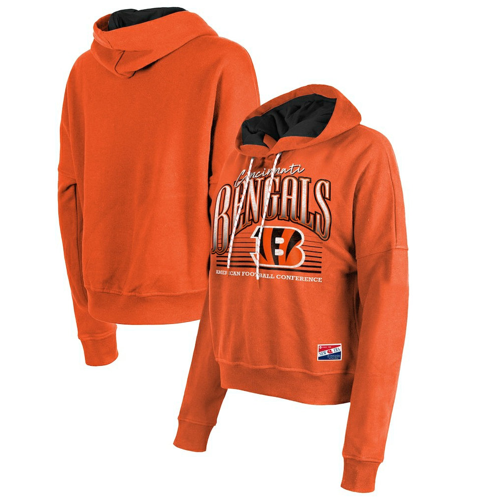 Cincinnati Bengals New Era Women's Boxy Pullover Hoodie Orange - NFL