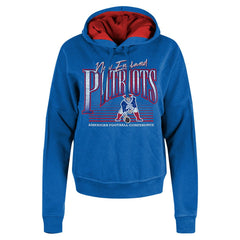 New England Patriots New Era Women's Throwback Boxy Pullover Hoodie Royal - NFL