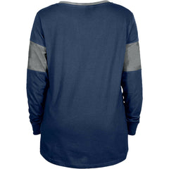 Dallas Cowboys New Era Women's Lace-Up Notch-Neck Long Sleeve T-Shirt Navy - NFL