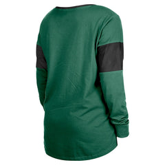New York Jets New Era Women's Lace-Up Notch-Neck Long Sleeve T-Shirt Green - NFL