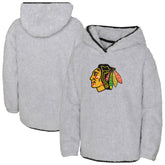 Chicago Blackhawks Girls Youth Ultimate Teddy Fleece Pullover Hoodie Heather Gray