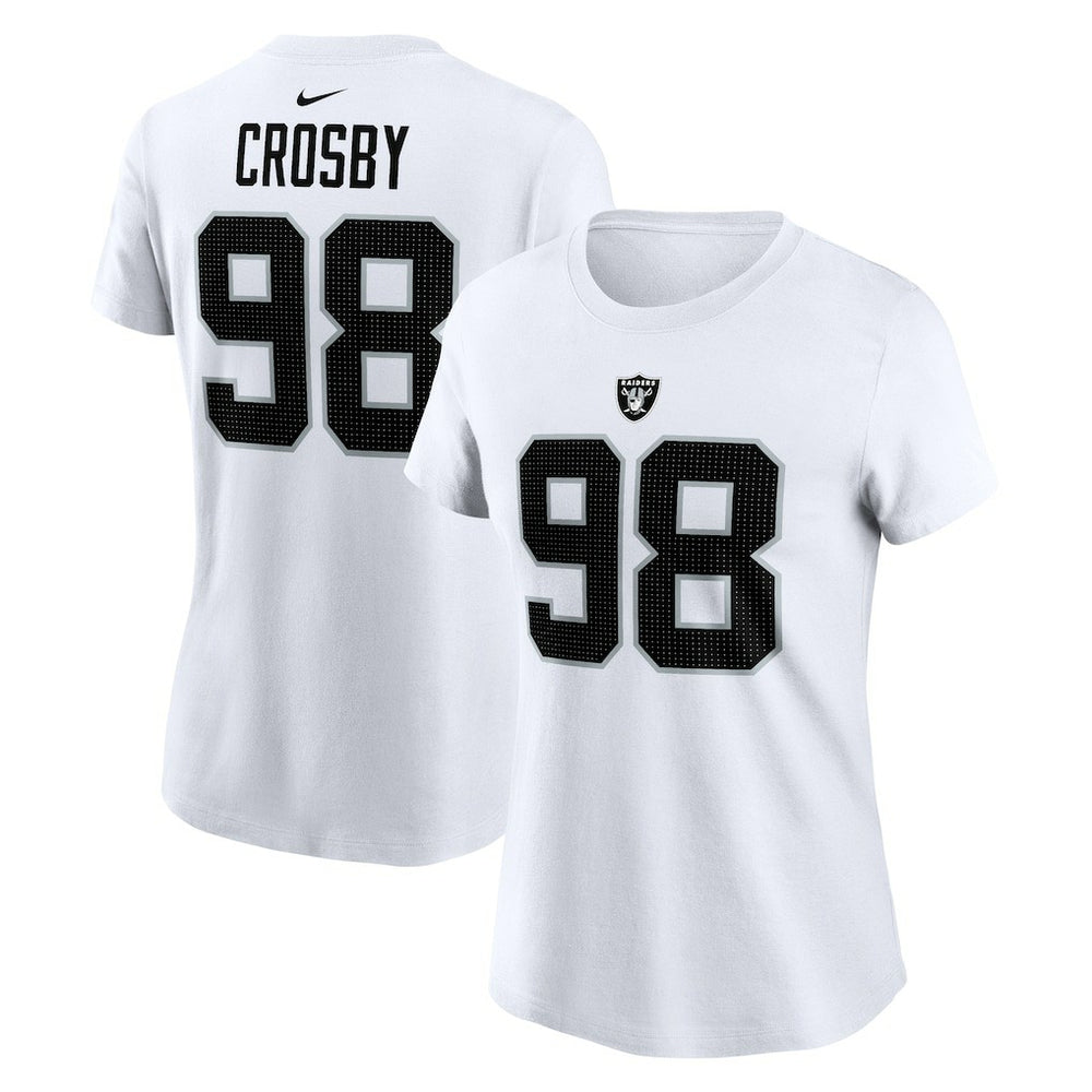 Maxx Crosby Las Vegas Raiders Women's Player Name & Number T-Shirt White - Nike