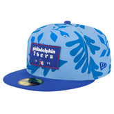 New Era - Philadelphia 76ers Palm Fronds 2-Tone 59FIFTY Fitted Hat - Royal
