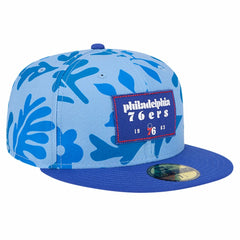 New Era - Philadelphia 76ers Palm Fronds 2-Tone 59FIFTY Fitted Hat - Royal