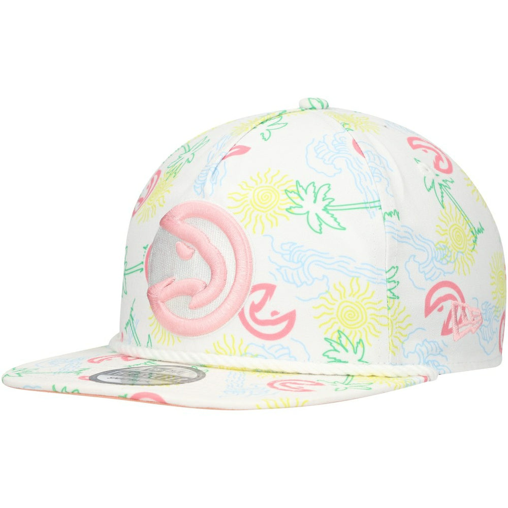 New Era - Atlanta Hawks Palm Trees and Waves Golfer Adjustable Hat - White