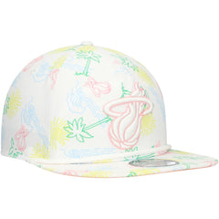 New Era - Miami Heat Palm Trees and Waves Golfer Adjustable Hat - White