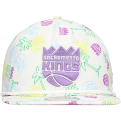 New Era - Sacramento Kings Palm Trees and Waves Golfer Adjustable Hat - White