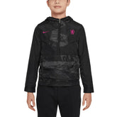 Nike Chelsea Youth Amplify Windrunner Anorak Half-Zip Hoodie Jacket - Black