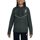 Nike Liverpool Youth Amplify Windrunner Anorak Half-Zip Hoodie Jacket - Black