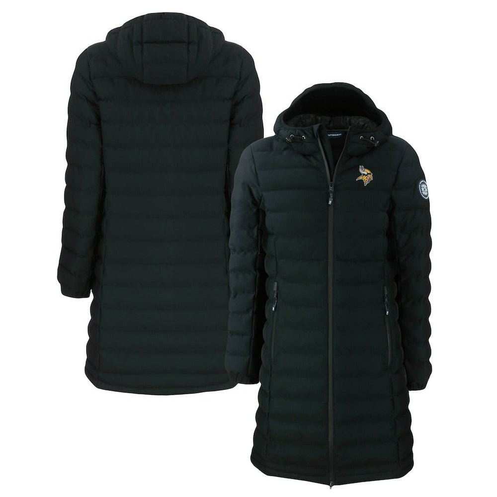 Minnesota Vikings Cutter & Buck Women's Mission Ridge Repreve Eco Insulated Long Full-Zip Puffer Jacket Black - NFL