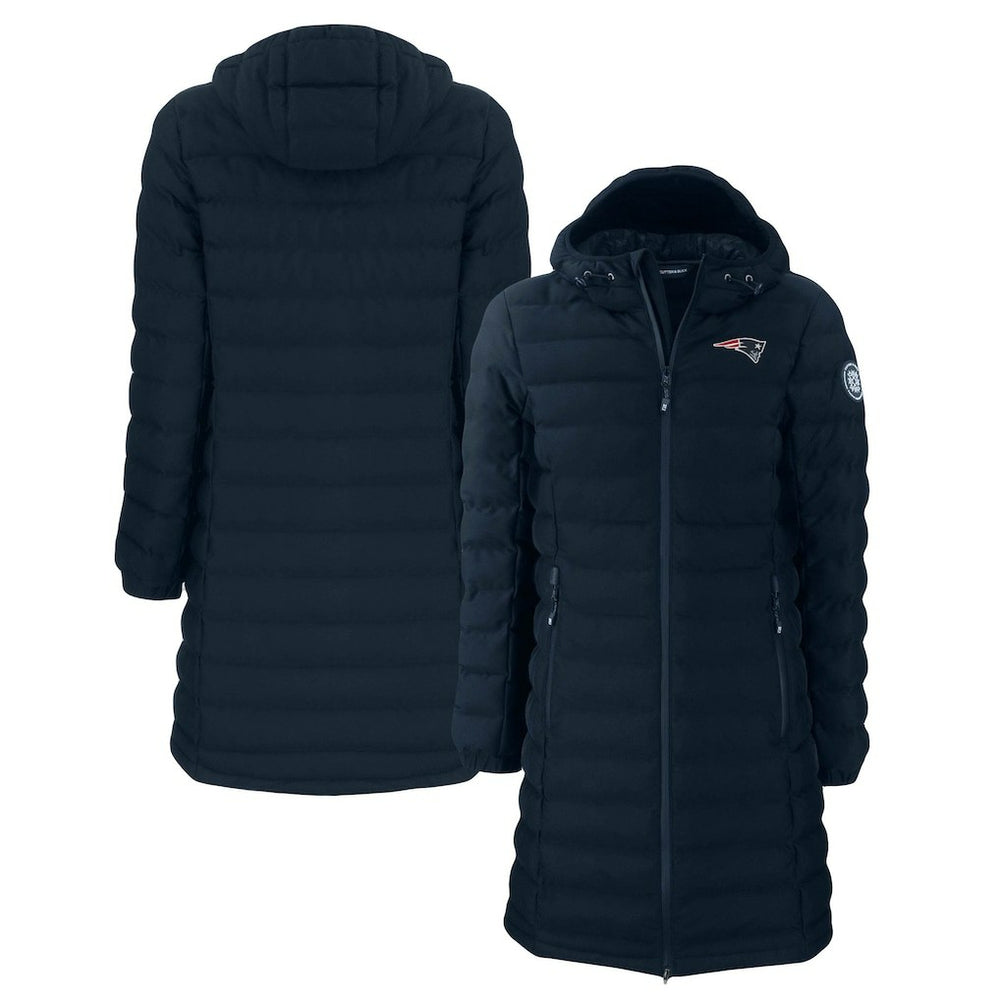 New England Patriots Cutter & Buck Women's Mission Ridge Repreve Eco Insulated Long Full-Zip Puffer Jacket Navy - NFL