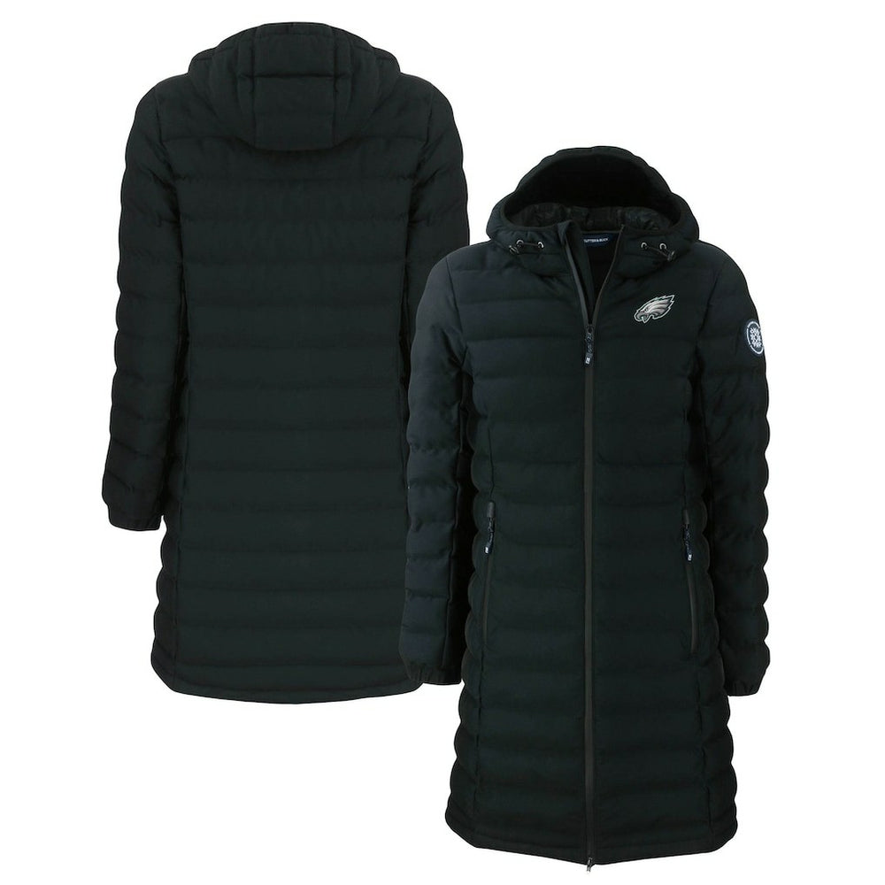 Philadelphia Eagles Cutter & Buck Women's Mission Ridge Repreve Eco Insulated Long Full-Zip Puffer Jacket Black - NFL