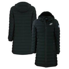 Philadelphia Eagles Cutter & Buck Women's Mission Ridge Repreve Eco Insulated Long Full-Zip Puffer Jacket Black - NFL