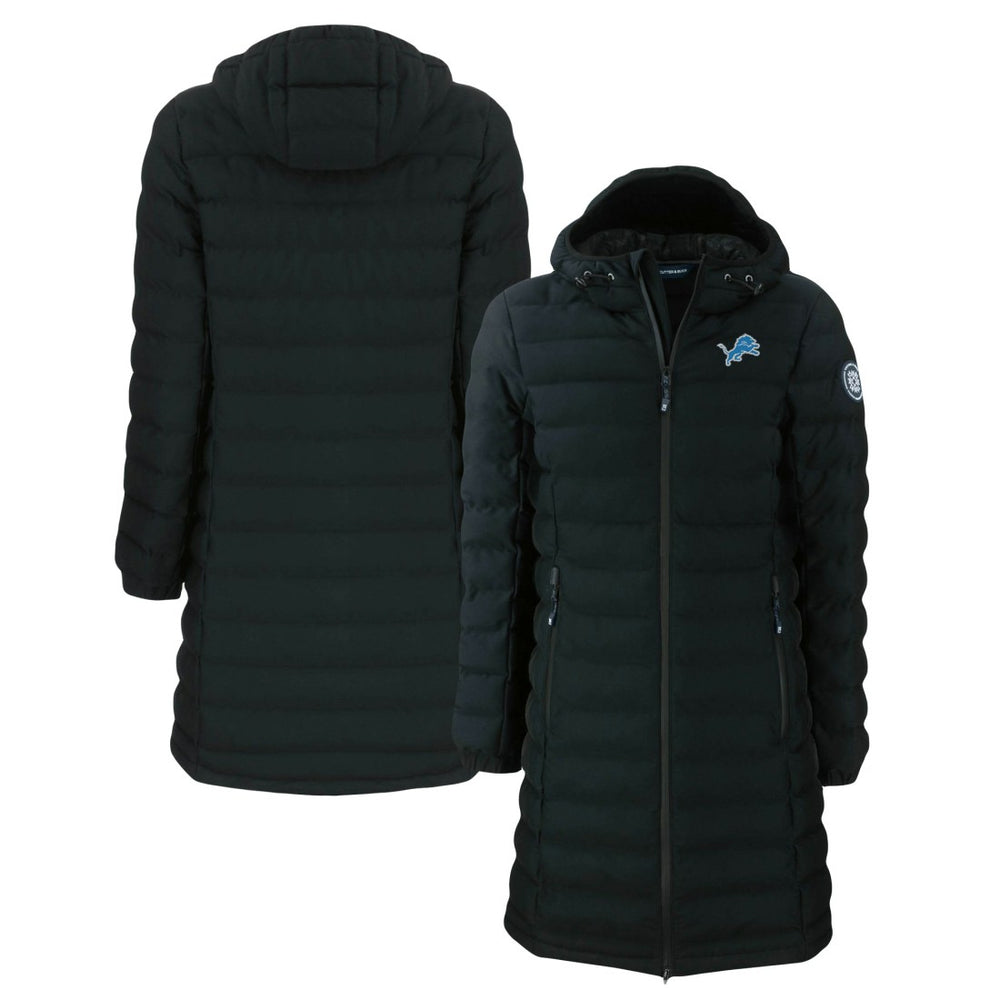 Detroit Lions Cutter & Buck Women's Mission Ridge Repreve Eco Insulated Long Full-Zip Puffer Jacket Black - NFL