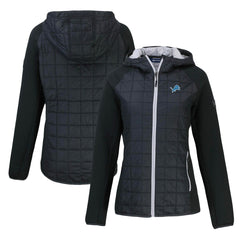 Detroit Lions Cutter & Buck Women's Rainier Primaloft Eco Full-Zip Hybrid Jacket Black - NFL