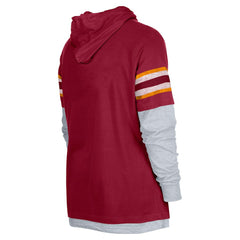 Washington Commanders New Era Twofer Long Sleeve Hooded T-Shirt Burgundy - NFL