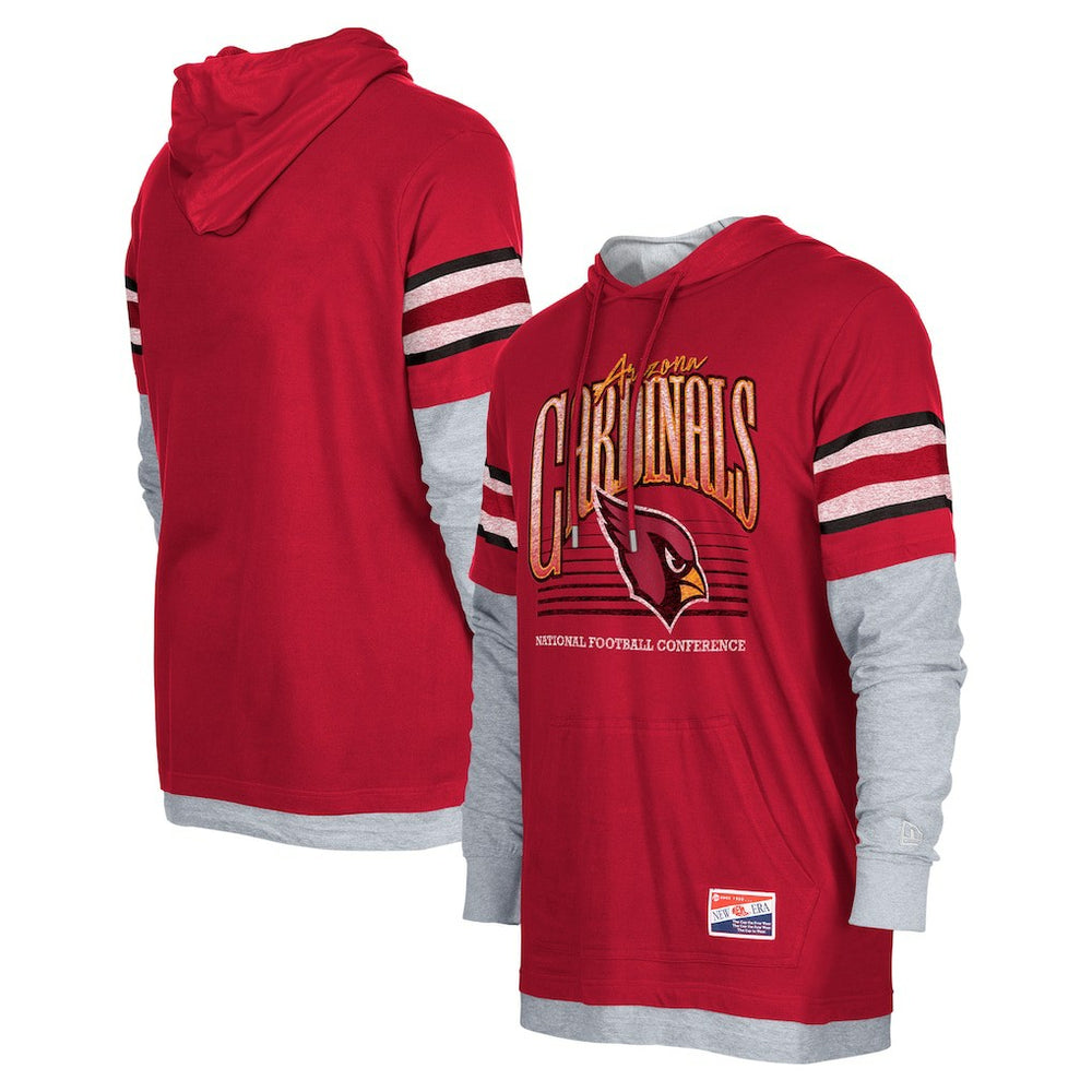 Arizona Cardinals New Era Twofer Long Sleeve Hooded T-Shirt Cardinal - NFL