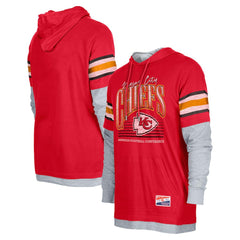 Kansas City Chiefs New Era Twofer Long Sleeve Hooded T-Shirt Red - NFL