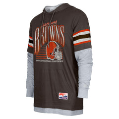 Cleveland Browns New Era Twofer Long Sleeve Hooded T-Shirt Brown - NFL