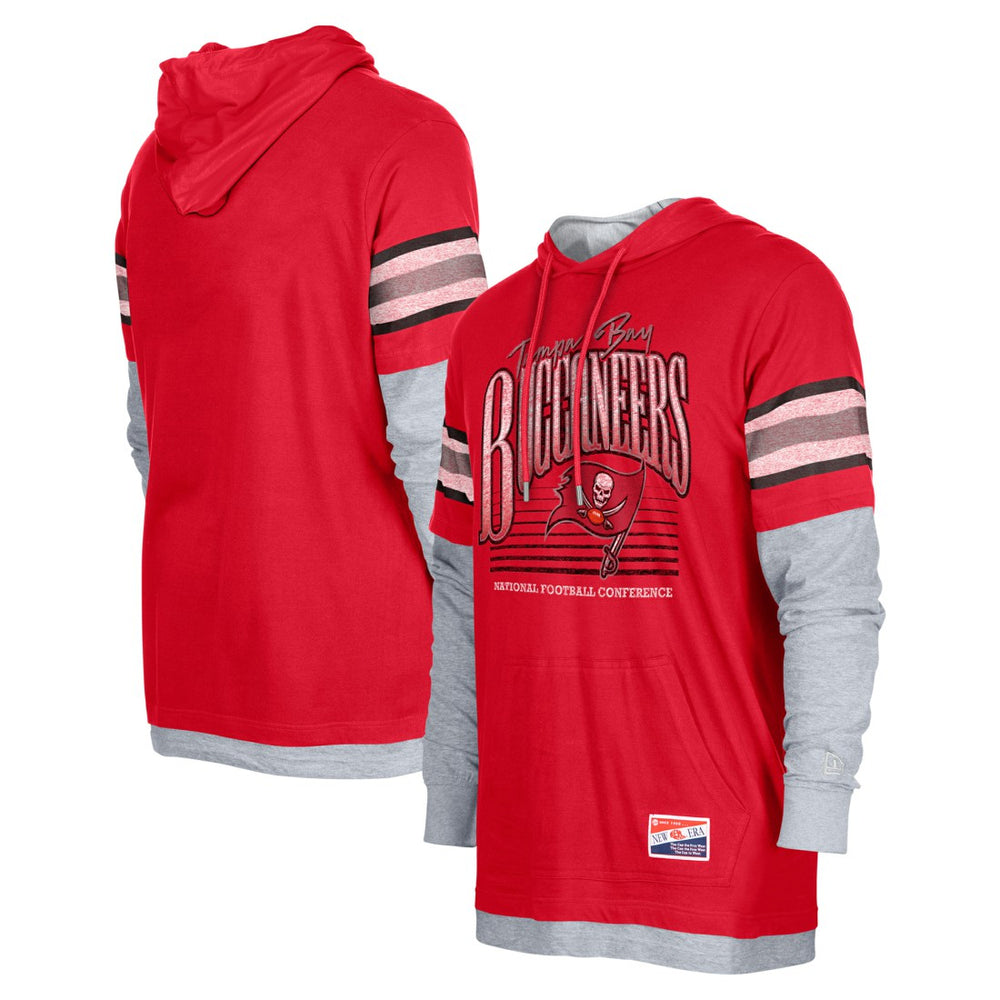 Tampa Bay Buccaneers New Era Twofer Long Sleeve Hooded T-Shirt Red - NFL