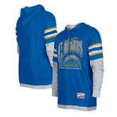 Los Angeles Chargers New Era Twofer Long Sleeve Hooded T-Shirt Royal - NFL