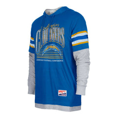 Los Angeles Chargers New Era Twofer Long Sleeve Hooded T-Shirt Royal - NFL