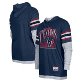 Houston Texans New Era Twofer Long Sleeve Hooded T-Shirt Navy - NFL