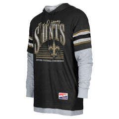 New Orleans Saints New Era Twofer Long Sleeve Hooded T-Shirt Black - NFL