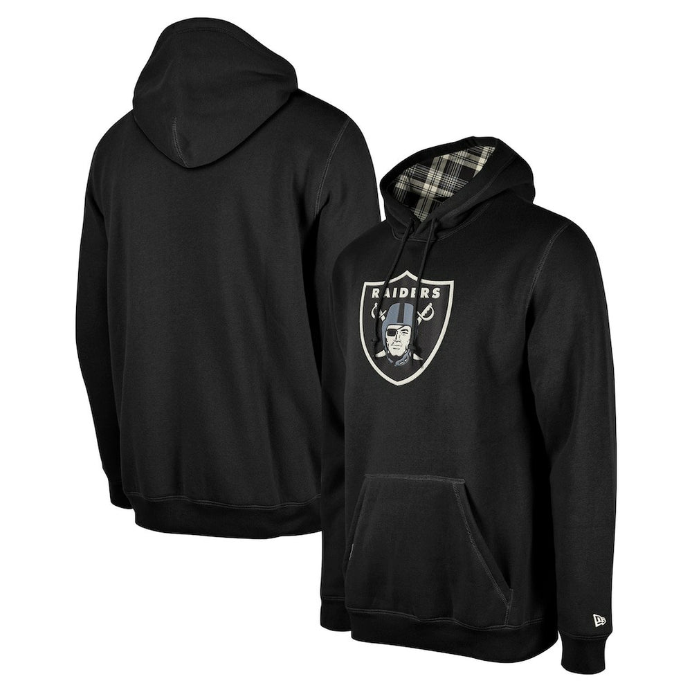 Las Vegas Raiders New Era 3rd Down Plaid Pullover Hoodie Black - NFL